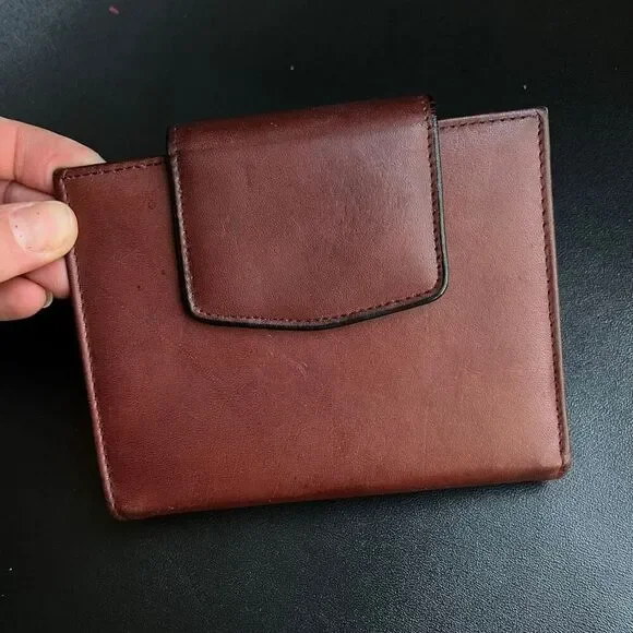 VTG Buxton Cowhide Wallet Snap & Kiss-Lock Change Pocket Brown 5"x4" - Picture 10 of 10